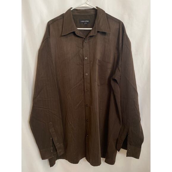 Linea Dome Men's Button up Shirt Brown Size 2XLT 18-18 1/2 - Picture 1 of 3